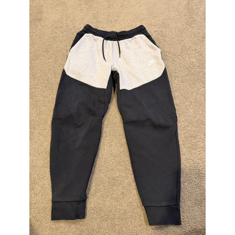 Nike Men's Sweatpants‎ Gray Black Fleece Warm Elastic Mens Size Medium